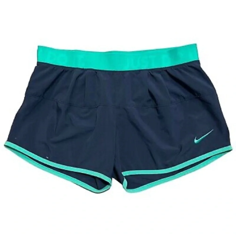 Women NIKE DRI-FIT Shorts Size‎ Small “Just Do It” Band - Picture 2 of 5